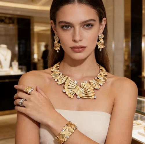 طقم ذهبي تصميم عصري