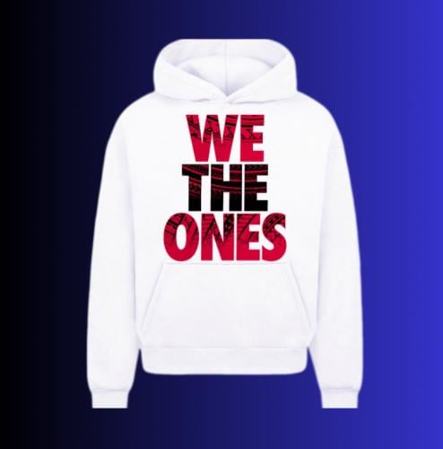 بلوفر بنمط WE THE ONES ابيض