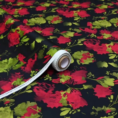 قطن العمودي الفاخر بنقشة زهرية