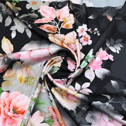 قماش حرير بنقشة الزهور المتدرجة