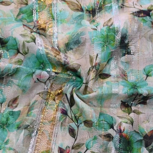 قماش بوال حزام لامع نقشة ورود