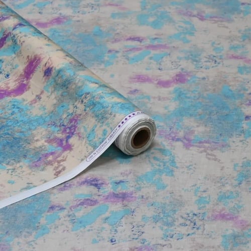 قماش ليبرتي قطني فاخر بنقشة فن تجريدي