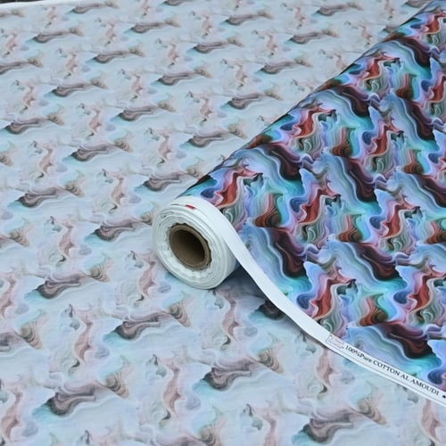 قطن نسائي نقشة الموج الفني