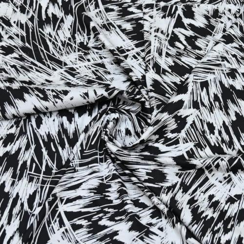 قماش بنقشة فنية بالأسود والأبيض