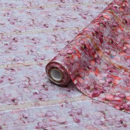 قماش بوال زري نقشة الزهور المائية