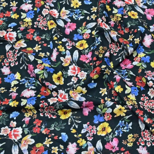 قماش فسكوز بنقشة زهور