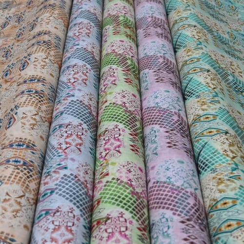 قطن كيمري فاخرة بنقوش هندسيه