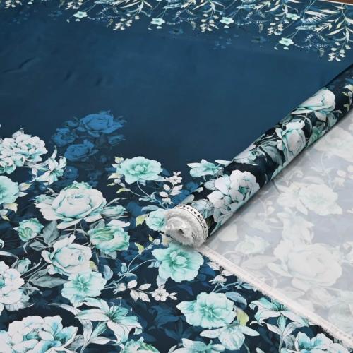 قماش حرير ناعم بطبعة زهور