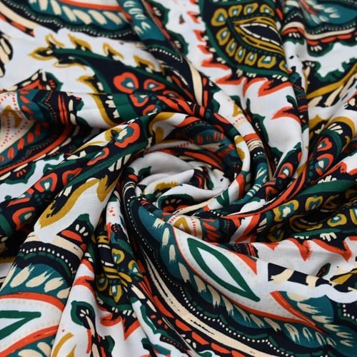 فسكوز بنقشة زهرية كبيرة