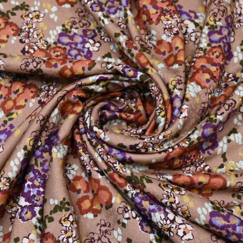 قماش فسكوز مشجر بني