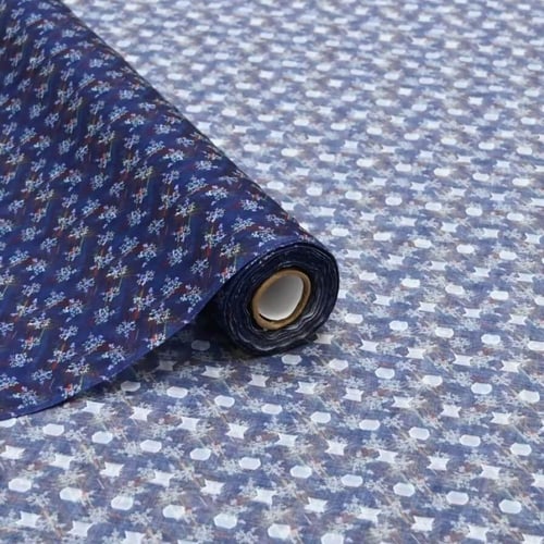 قماش أبوال نقشة كارو زهور صغيره