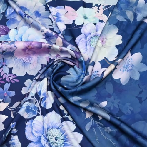 قماش حرير بنقشة الزهور المتدرجة