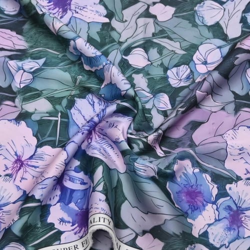 قماش حرير ميلانو دجيتال زهور الندى