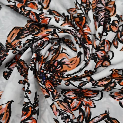 فسكوز بنقشة أزهار بنفسجية