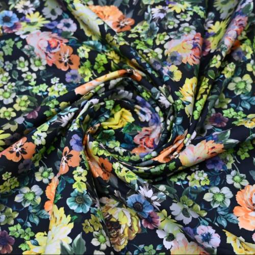 قماش فسكوز مشجر زهري