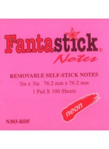 فانتاستيك ورق ملاحظات لاصق -100 ورقة نيون وردي