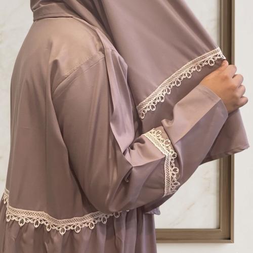 Prayer dress sheet for my daughters, with zipper, purple violet, 135cm