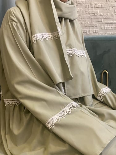 شرشف رداء الصلاة بناتي - كرتة بسحاب - أخضر - 135cm