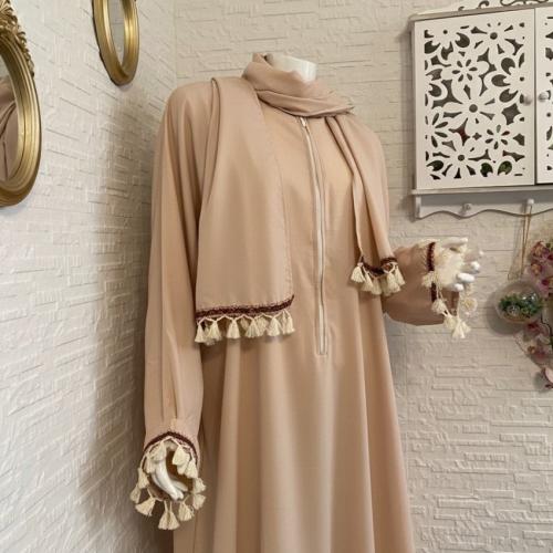 شرشف رداء الصلاة- سحاب- بيج