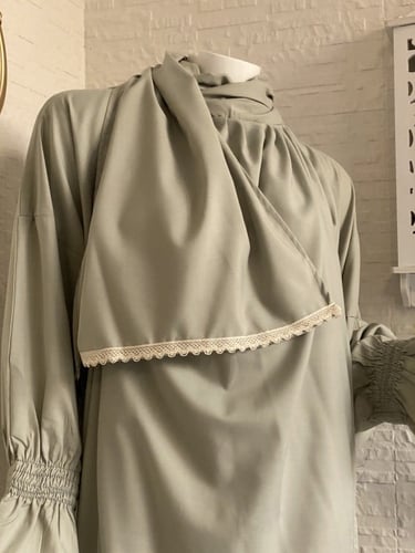 شرشف رداء الصلاة - لف مفتوح للبنات - أخضر