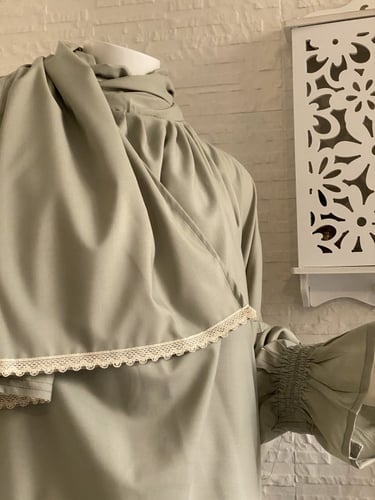 شرشف رداء الصلاة - لف مفتوح للبنات - أخضر