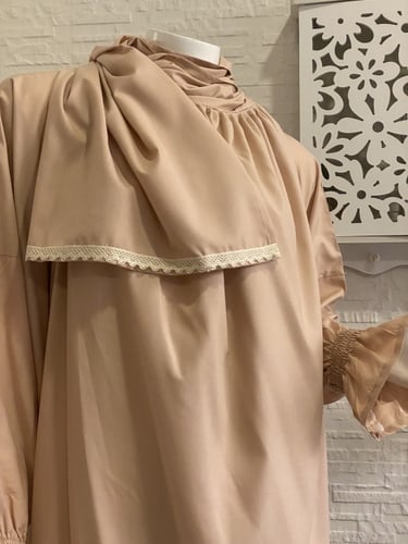 شرشف رداء الصلاة - لف مفتوح للبنات - مشمشي