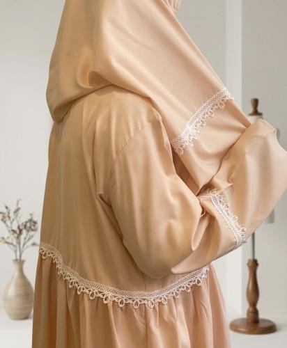 Prayer garment sheet for my daughters - card with zipper - apricot - 135cm