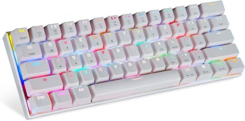 كيبورد الألعاب MOTOSPEED CK62 White RGB - تصميم مد...