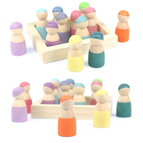 دمى باستيل بقاعدة خشبية