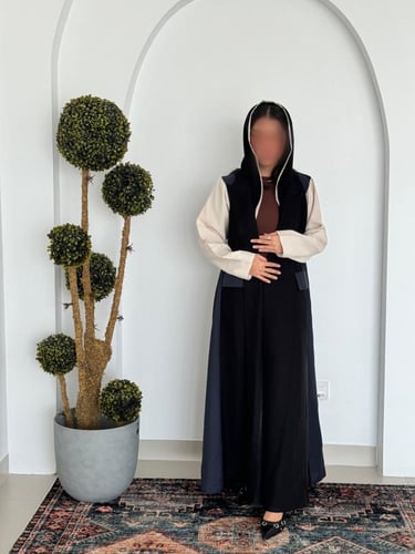 BEIGE BLUE ABAYA