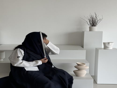 BLUE WHITE ABAYA