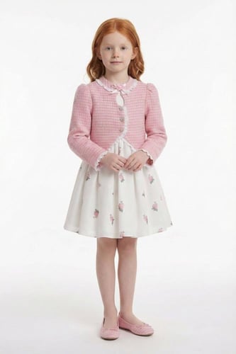 فستان مورد + جاكيت من ٣ ل ٧ سنوات