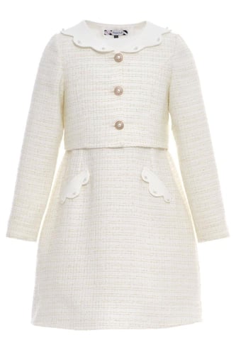 طقم فستان وجاكيت من التويد من ٨ سنوات الى ١٤ سنه ب...