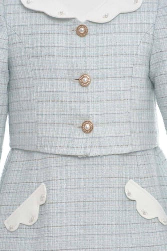 طقم فستان وجاكيت من التويد من ٨ سنوات الى ١٤ سنه ب...