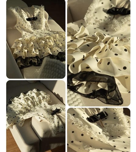 فستان العمر المحير قصير طبقات مع ياقه باطراف دانتي...