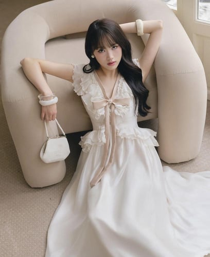 فستان العمر المحير باللون البيج والبني الفاتح