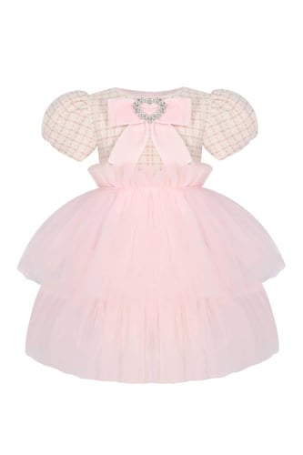 فستان شتوي تويد مع التل