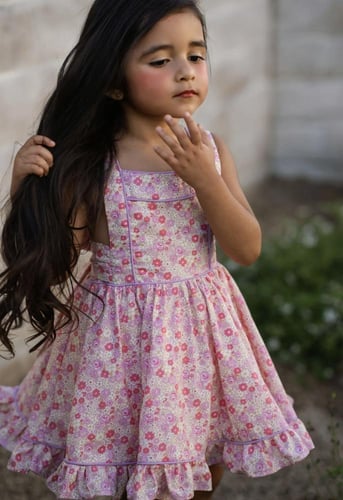 فستان قطن مورد راقي