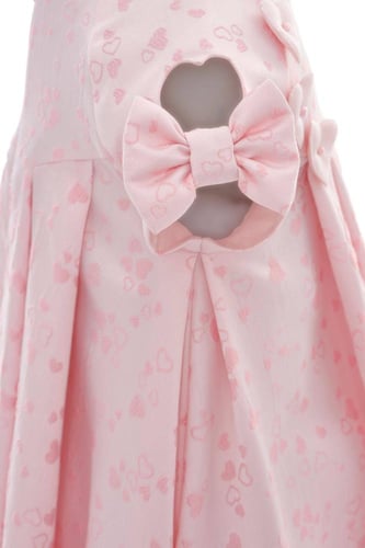 فستان مواليد باللون الوردي من ٦ اشهر الى سنتين + ر...