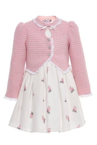 فستان مورد + جاكيت من ٣ ل ٧ سنوات