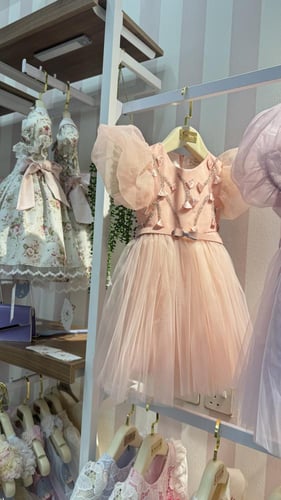 فستان باكمام منفوخه + شنطه