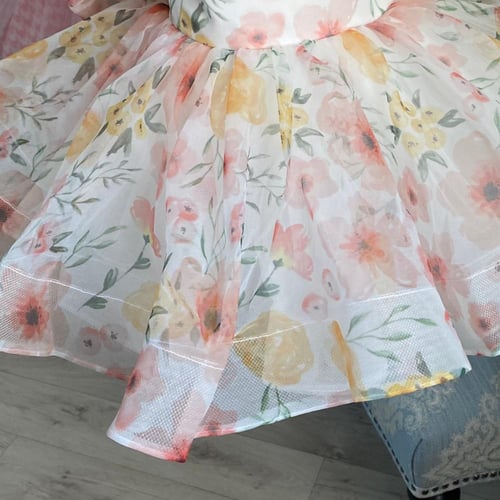 فستان اورقنزا منفوش بطبعات الورد