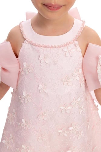 فستان مزين بالورد من ٣ ل ٧ سنوات