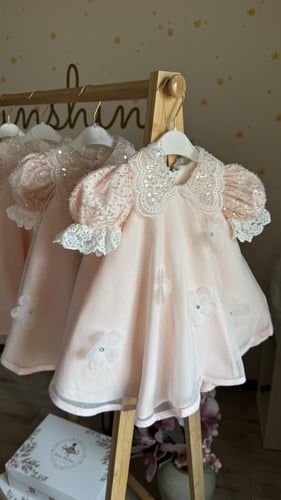 فستان تراب الورد باكمام قصيره