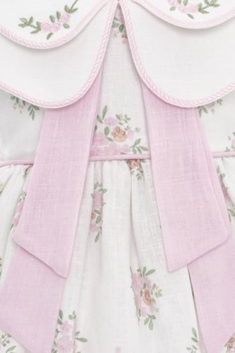 فستان مواليد مورد من ٦ اشهر الى سنتين + ربطه شعر ب...