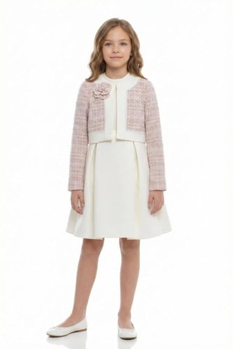 فستان مع جاكيت تويد من ٨ سنوات الى ١٥ سنه