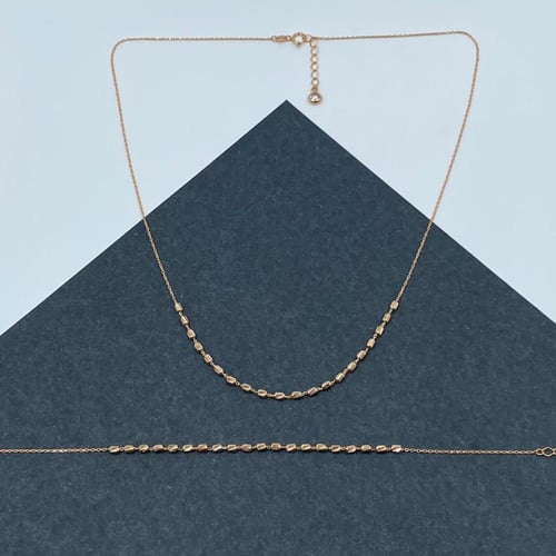 عقد + سوارة ذهب أصفر عيار 21