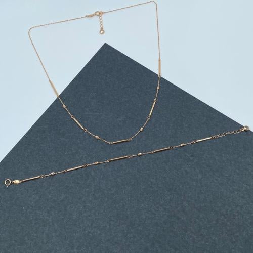 عقد + سوارة ذهب أصفر عيار 21