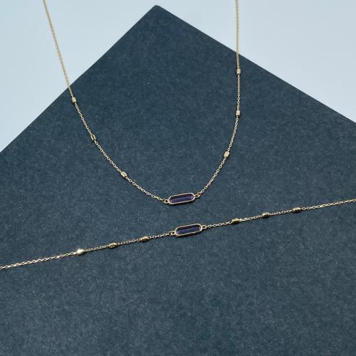 عقد + سوارة ذهب أصفر عيار 18