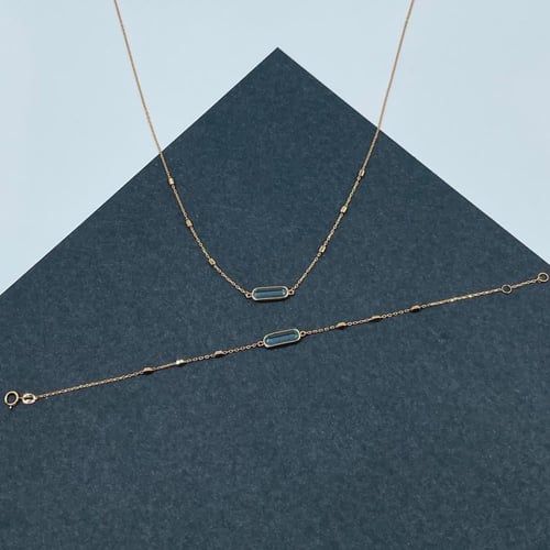 عقد + سوارة ذهب أصفر عيار 21